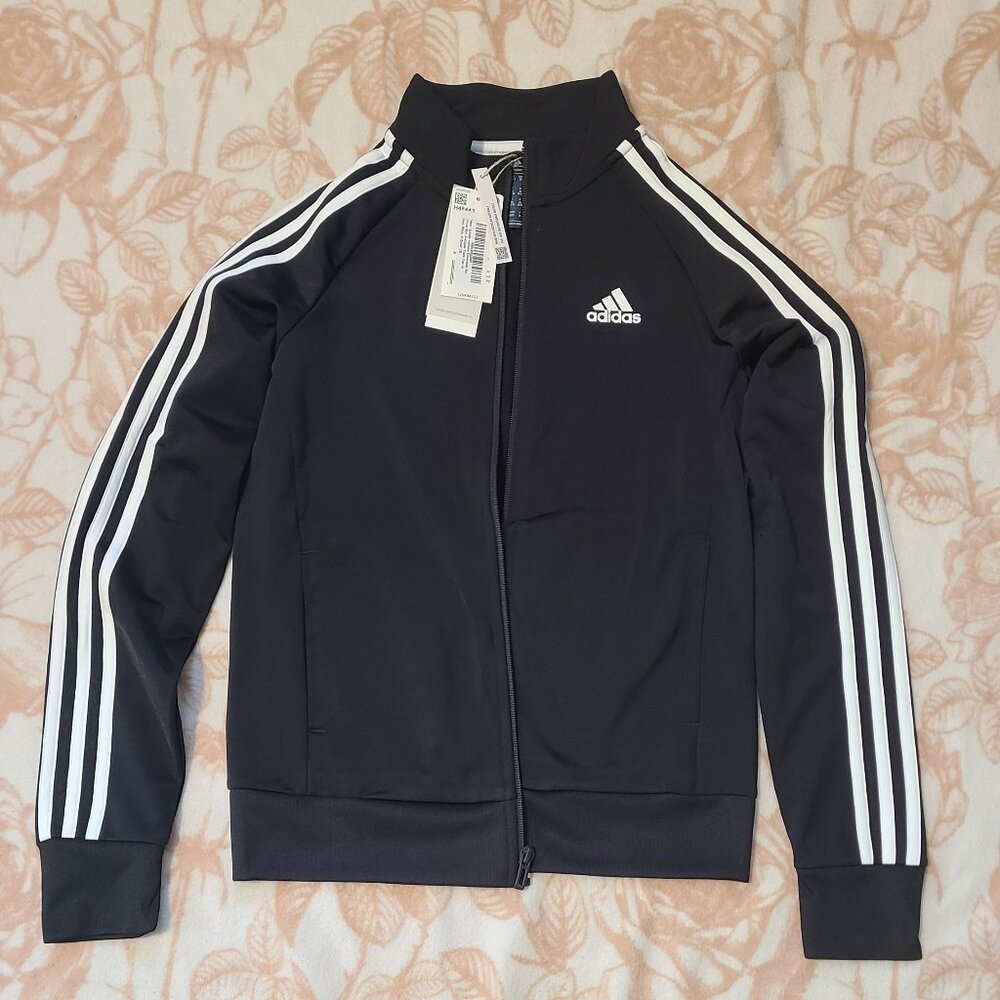 Adidas Slim 3-Stripes Track Zip Sweater - Womens XS